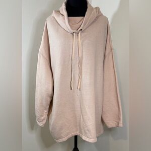 Chaps Womens Plus 3X Blush Pink Cowl Neck Drawstring Pullover Sweatshirt Top‎